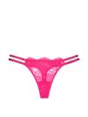 Victoria's Secret Forever Pink Lace Thong Double Shine Strap Knickers