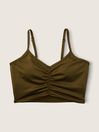 Victoria's Secret PINK Deep Olive Green Ruched Lightly Lined Low Impact Sports Bra