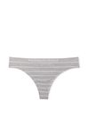 Victoria's Secret Medium Heather Grey Clean Stripe Printed Seamless Thong Knickers