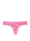 Victoria's Secret Hollywood Pink Blossoms Thong Logo Knickers