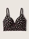 Victoria's Secret PINK Pure Black Floral Smooth Non Wired Push Up Bralette