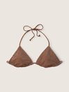 Victoria's Secret PINK Soft Cappuccino Brown Triangle Shimmer Bikini Top