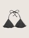 Victoria's Secret PINK Pure Black Triangle Shimmer Bikini Top