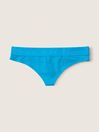 Victoria's Secret PINK Bright Marine Blue Thong Cotton Logo Knickers