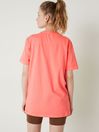 Victoria's Secret PINK Coral Flash Orange Cotton ShortSleeve Henley Campus TShirt