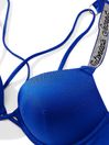 Victoria's Secret Blue Oar Add 2 Cups Push Up Shine Strap Swim Bikini Top