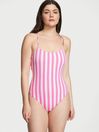 Victoria's Secret Pink Cabana Stripe Scoop Neck Swimsuit