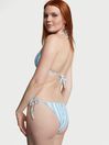 Victoria's Secret Aqua Blue Cabana Stripe Triangle Swim Bikini Top