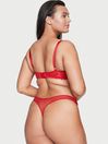 Victoria's Secret Lipstick Red Floral Embroidered Thong Panty