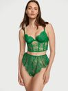 Victoria's Secret Verdant Green Lace Corset Top Shortie Set