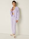 Victoria's Secret PINK Purple Whisper Cotton Slub Crop Cut Off Full Zip Hoodie