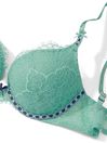 Victoria's Secret Parasail Green Lace Ribbon Slot Push Up Bra