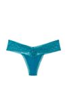 Victoria's Secret Evening Tide Blue Geo Thong Lace Waist Knickers