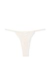 Victoria's Secret Coconut White Boho Floral Thong Embroidered Knickers