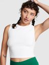 Victoria's Secret PINK Optic White Ruched Side Crop Tank