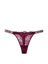Victoria's Secret Kir Red Lace Thong Shine Strap Knickers