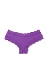 Victoria's Secret PINK Dark Purple Cheeky Lace Trim Knickers