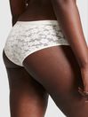Victoria's Secret PINK Coconut White Tossed Floral Lace Cheekster Knickers