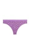 Victoria's Secret Purple Paradise Floral Outline Printed Thong Seamless Knickers
