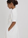 Reiss Ivory Dannie Senior Embroidered Puff Sleeve Dress