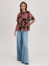 Florere Printed Flare Sleeve Blouse