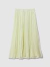 Florere Lace Pleated Midi Skirt