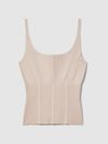 Reiss Nude Verity Ribbed Seam Detail Vest