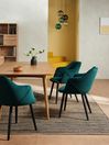 .COM Set of 2 Pine Green and Black Legs Lule Arm Dining Chairs