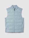 Reiss Blue Silver Easton Castore Water Repellent Hybrid Quilted Gilet