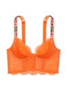 Victoria's Secret Sunset Orange Hibiscus Hibiscus Shine Strap Corset Bra Top