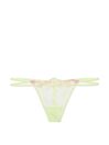 Victoria's Secret PINK Lime Cream Green Butterfly Embroidery G String Knickers