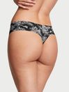 Victoria's Secret Black Tropical Toile Thong Knickers