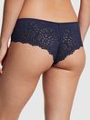 Victoria's Secret PINK Midnight Navy Blue Eyelet Lace Cheeky Knickers