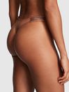 Victoria's Secret PINK Caramel Nude Thong Logo Knickers