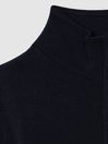 Reiss Navy Blackhall Senior Wool Half-Zip Funnel Neck Jumper