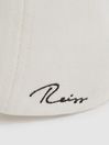 Reiss White Felix Cotton Embroidered Baseball Cap
