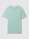 Reiss Ocean Green Bless Cotton Crew Neck T-Shirt