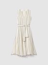 Reiss Ivory Sarah Contrast Ruffle Midi Dress