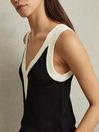 Reiss Black/White Tessa Colourblock V-Neck Vest