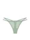 Victoria's Secret PINK Iceberg Green Thong Flocked Mesh Strappy Knickers