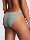 Victoria's Secret PINK Iceberg Green Cheeky Flocked Mesh Strappy Knickers
