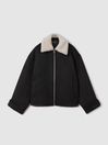 Meotine Wool Blend Shearling Collar Jacket