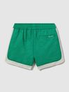 Reiss Bright Green/Ecru Surf Contrast Drawstring Swim Shorts