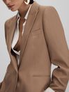 Reiss Mink Neutral Wren Petite Single Breasted Suit Blazer