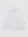 Reiss White Marcel Slim Fit Textured Bib Dinner Shirt