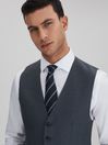 Reiss Airforce Blue Humble Slim Fit Single Breasted Wool Waistcoat