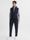 Reiss Navy William Quilted Gilet