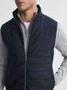 Reiss Navy William Quilted Gilet