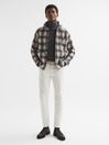 Reiss Oatmeal/Brown Avril Brushed Checked Overshirt