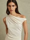 Reiss Ivory Dylan Ruched Off-The-Shoulder Top